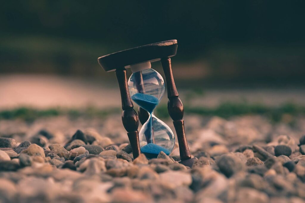 Hourglass symbolizing time management